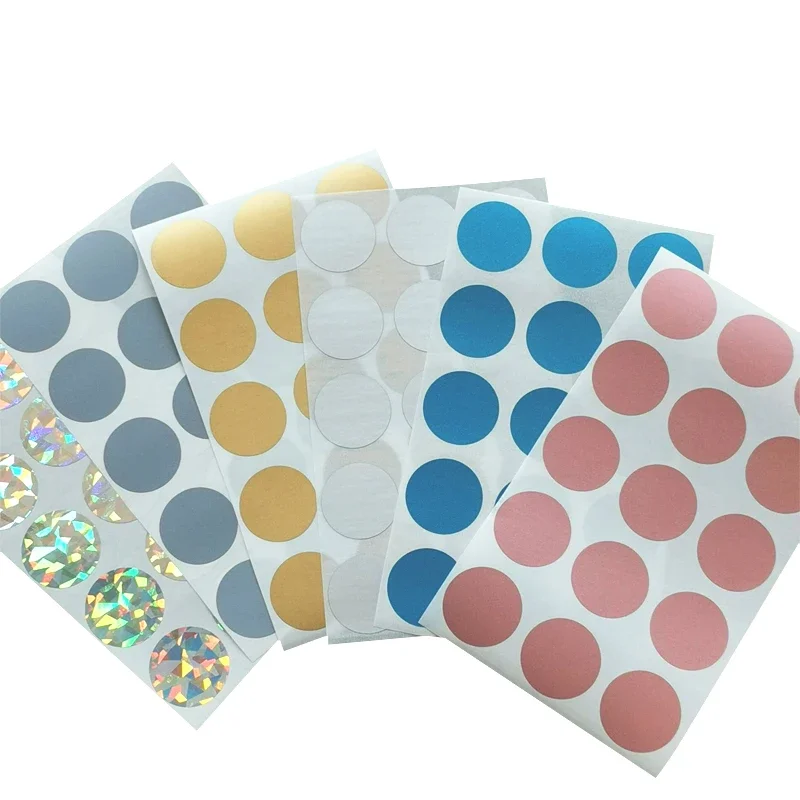 100pcs/pack Decorative Colorful Round Scratch Stickers DIY Label Sticker for Supplies Cute Handmade Stationary Scrapbook