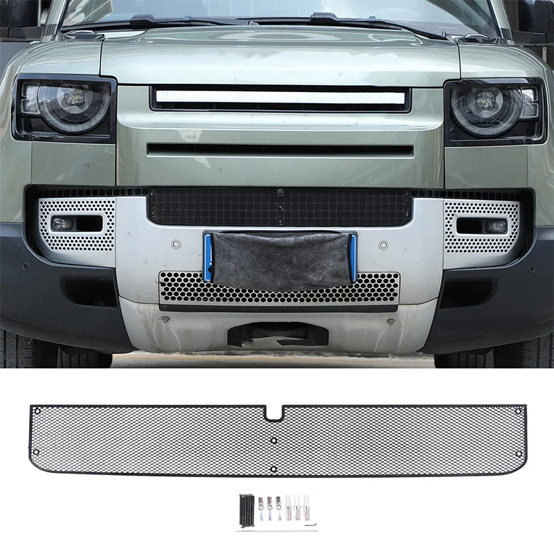 

For 2020-2023 Land Rover Defender 90 110 Stainless Steel Black Car Front Grill Insect Net Screening Car Exterior Accessories