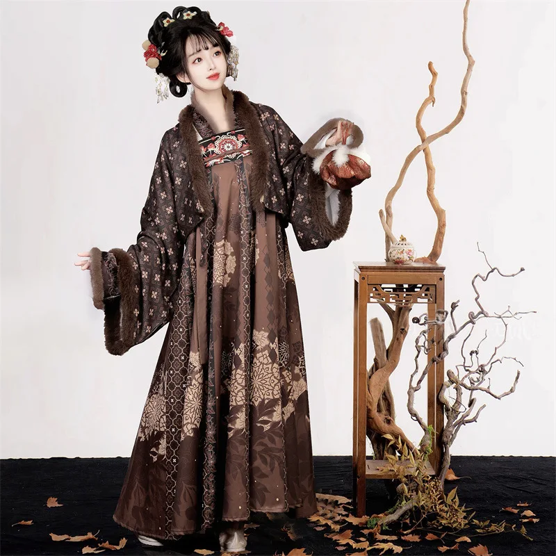 Hanfu Xiaotangfeng Famen Temple draped jacket chest skirt autumn and winter thickened new Chinese style suit