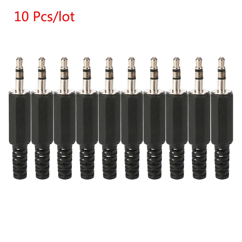 

1/5/10 Pcs 3.5mm Stereo 3 Pole Male Jack for DIY Headset Earphone or Used for Repair Earphone Solder Plug Connector Adapter