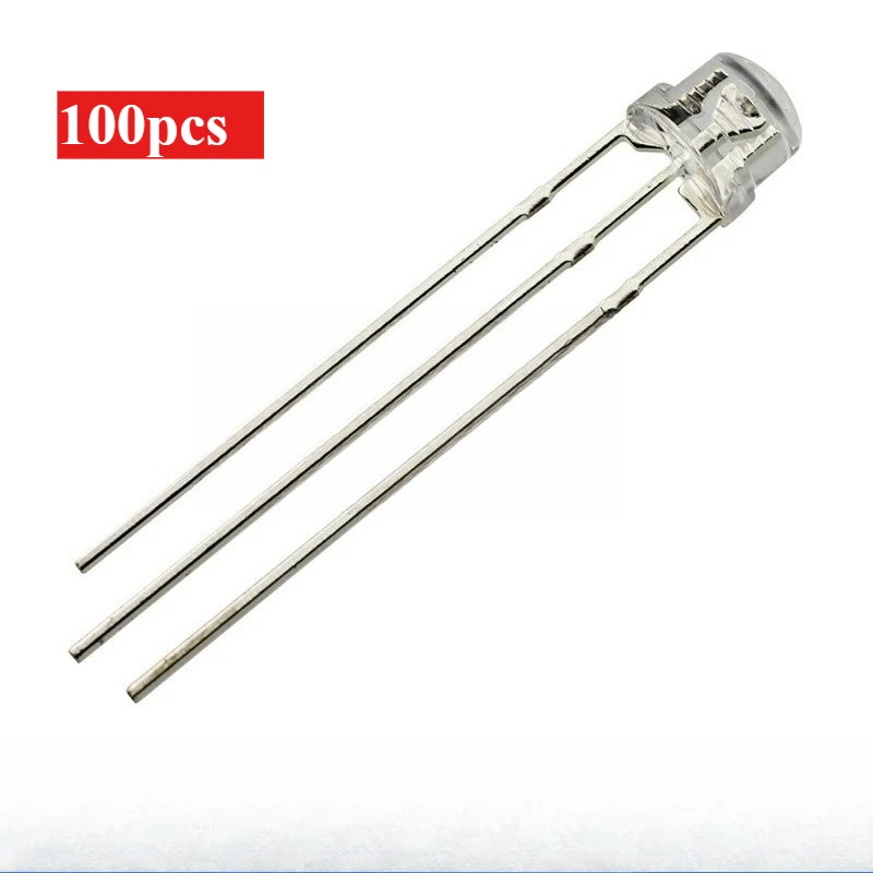 

100pcs 5mm Red Green Bi-Color LED Diodes Common Anode Diffused Round Lamp for Indicator