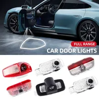 2Pcs LED Car Logo Door Lights Signal Lamp Accessories for Porsche Cayenne S Boxster cayman Macan Panamera S3 S4 911 718 997 GT