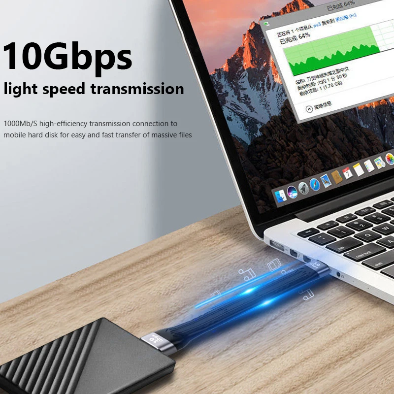 Short Flexible USB Male Female to Type C Cable for Mobile Phone Fast Charging and Data Transfer 10Gbps Compatibility