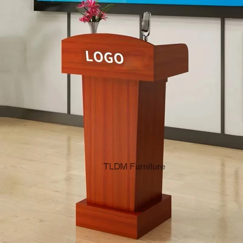 Wooden Podium Speech Table Hotel Welcome Desks Reception Table Shopping Guide Information Counter Host Emcee's Desk m