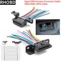 HOT Latest 10cm OBD2 Cable Fixed Terminal Female Head 16pin Full Needle Colored Wire J1962F Assemble Open OBD Harness Connector