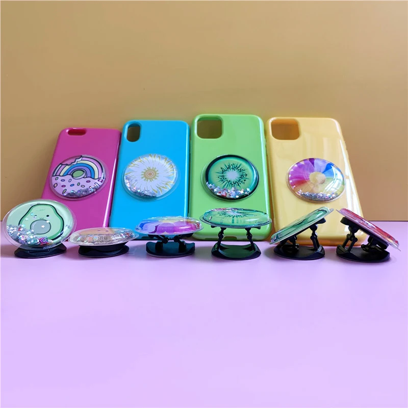 لطيف الرمال المتحركة توسيع موقف للفتيات ، حامل هاتف ، جبل ، الفواكه ، قوس قزح ، أضعاف ، المحمول ، الهواتف الذكية ، جيب قوس