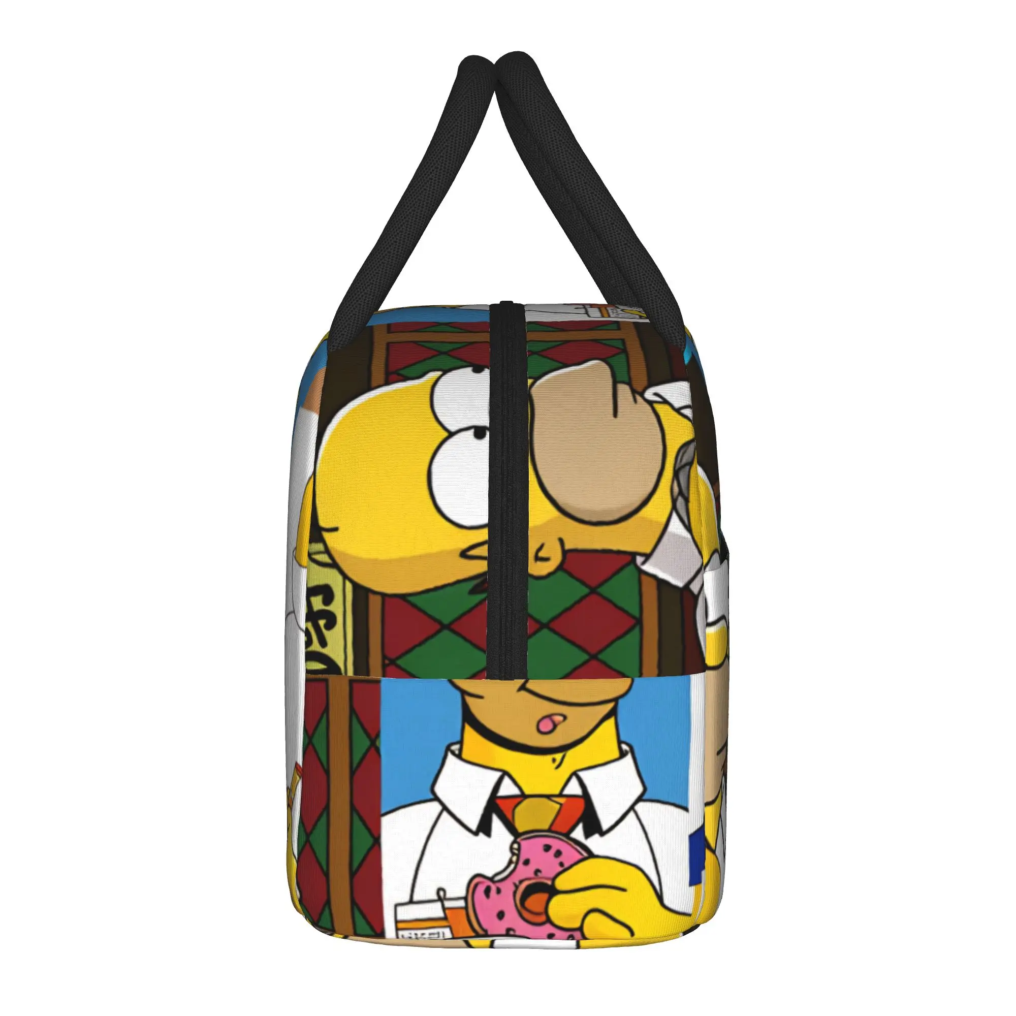 Homer S-Simpsons Drinking Beer Lunch Bag For Men  Print Lunch Box Retro Picnic Cooler Bag Convenient Oxford Thermal Lunch Bags