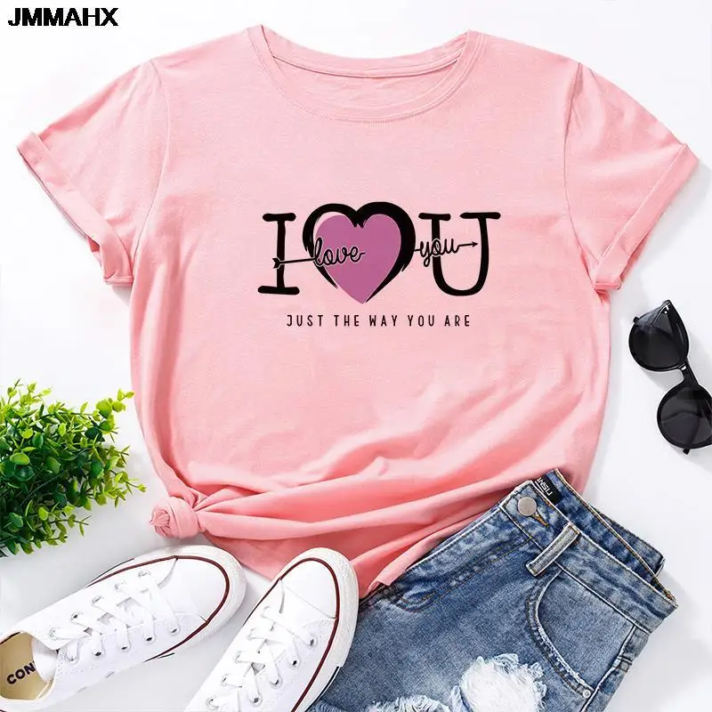 

Women's Fashion Love Printing Trend 90s Casual Summer Print Tee Female Clothes T-shirt Harajuku Graphic Tops Shortsleeve T Shirt