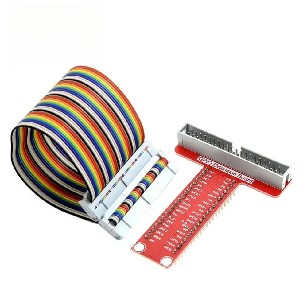 Raspberry Pi B+ GPIO Expansion Board T Shape Breakout with 40 Pin Cable For Sensor Project Easy Connection Prototype Shield