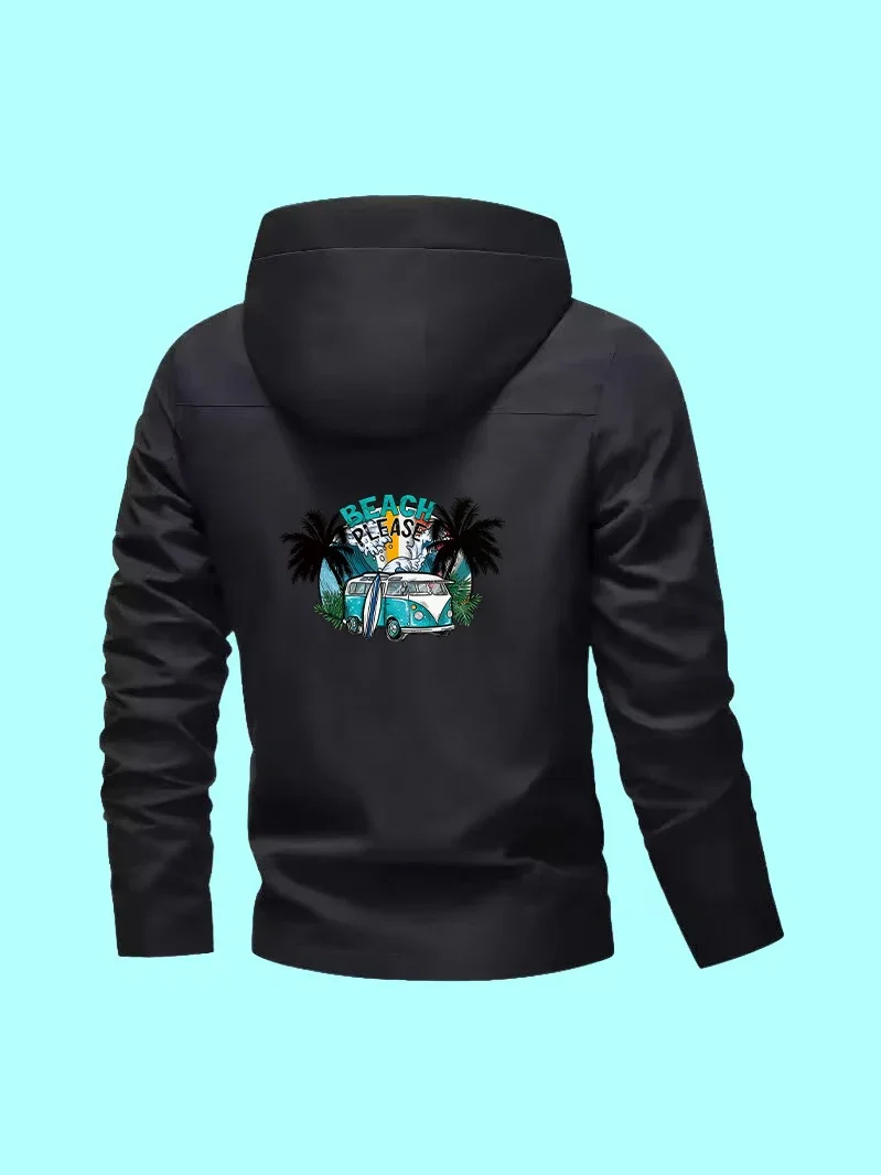 

This slim-fit men's jacket has new style, classic casual vibe, sports prints, fits home wear, travel and daily shopping.