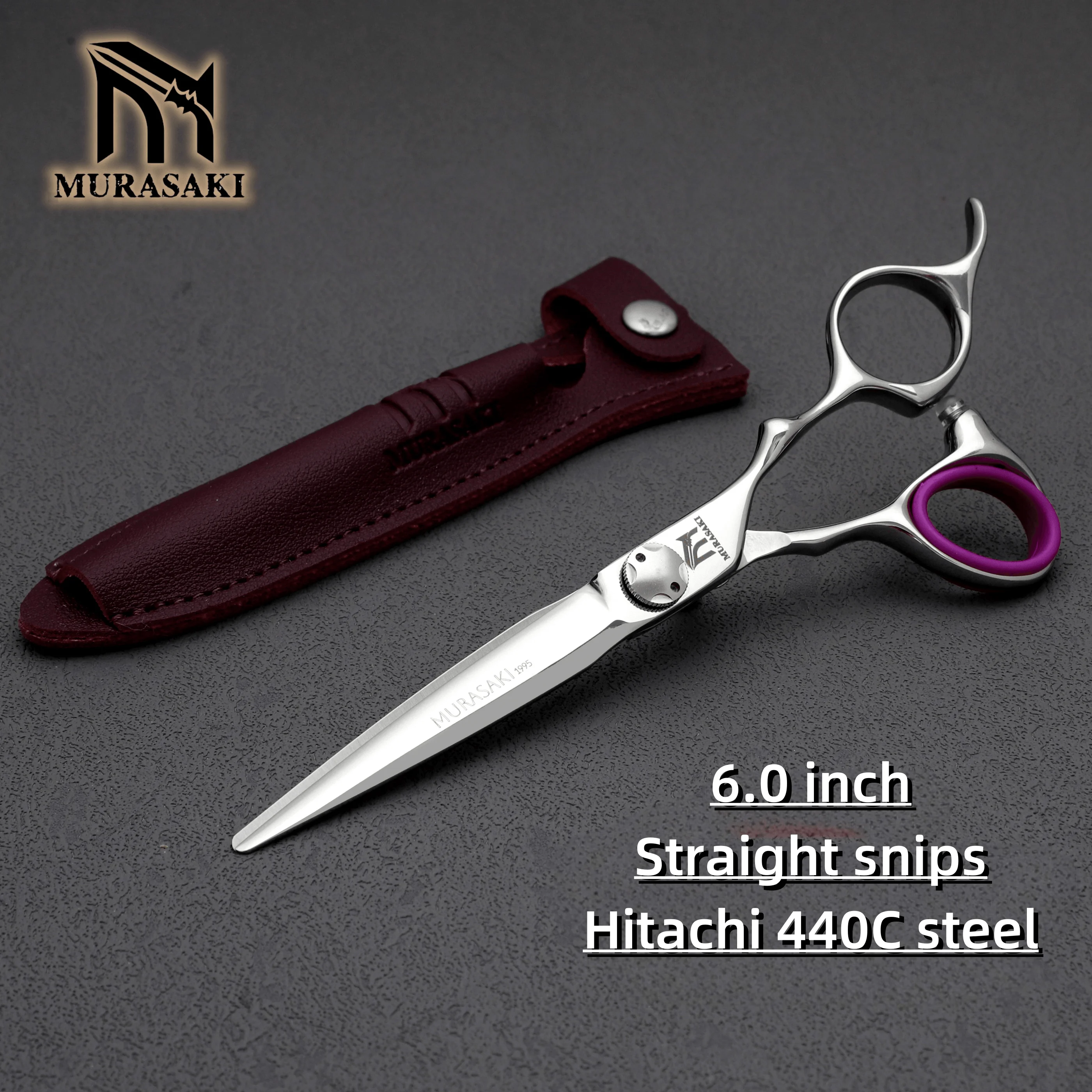 

Парикмахерские ножницы MURASAKI, сталь 440C, профессиональные парикмахерские ножницы, плоские ножницы 6,0-6,5-6,8 дюйма, высококачественные режущие инструменты