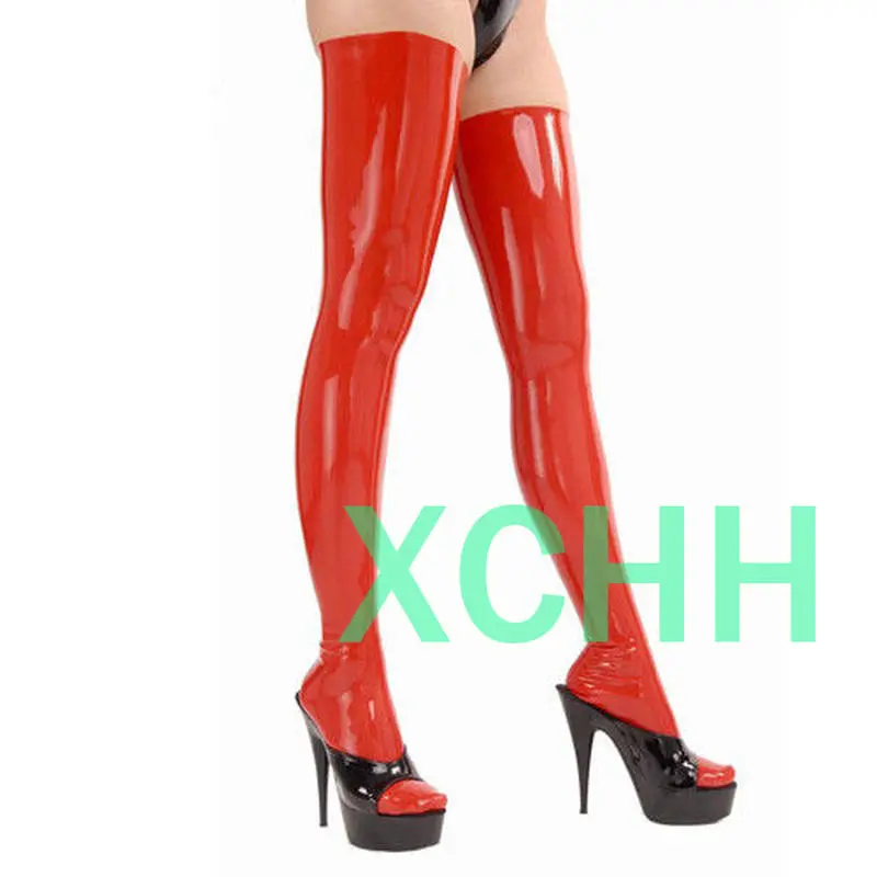 

Handmade Women Latex Stockings Socks Fetish Long Step Foot Cosplay Costumes