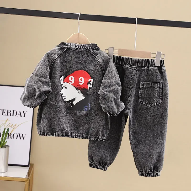 Boys Denim Clothes Sets Spring Autumn 2024 Children Coats Shirts Pants 2pcs Tracksuits For Baby Jeans Suit Kids Outfits Toddler