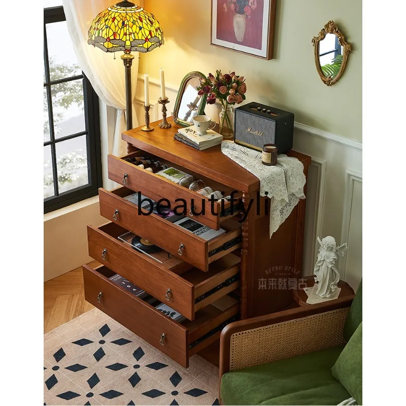 خزانة ذات أدراج من الخشب الصلب بتصميم عتيق، خزانة متكاملة لغرفة النوم، خزانة بأدراج تخزين مدخل غرفة المعيشة