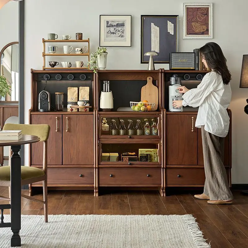 French retro solid wood side cabinet against the wall integrated locker medieval tea feng shui bar