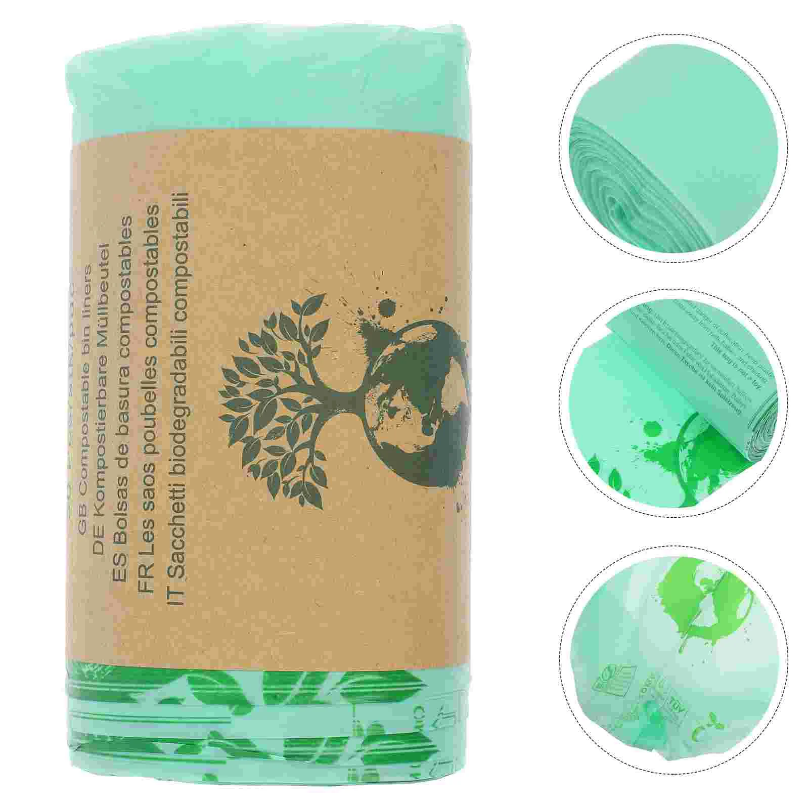 50 Pcs Biodegradation Poop Bag Bags Pet Waste Trash Garbage Compostable Bin Corn Starch Flat