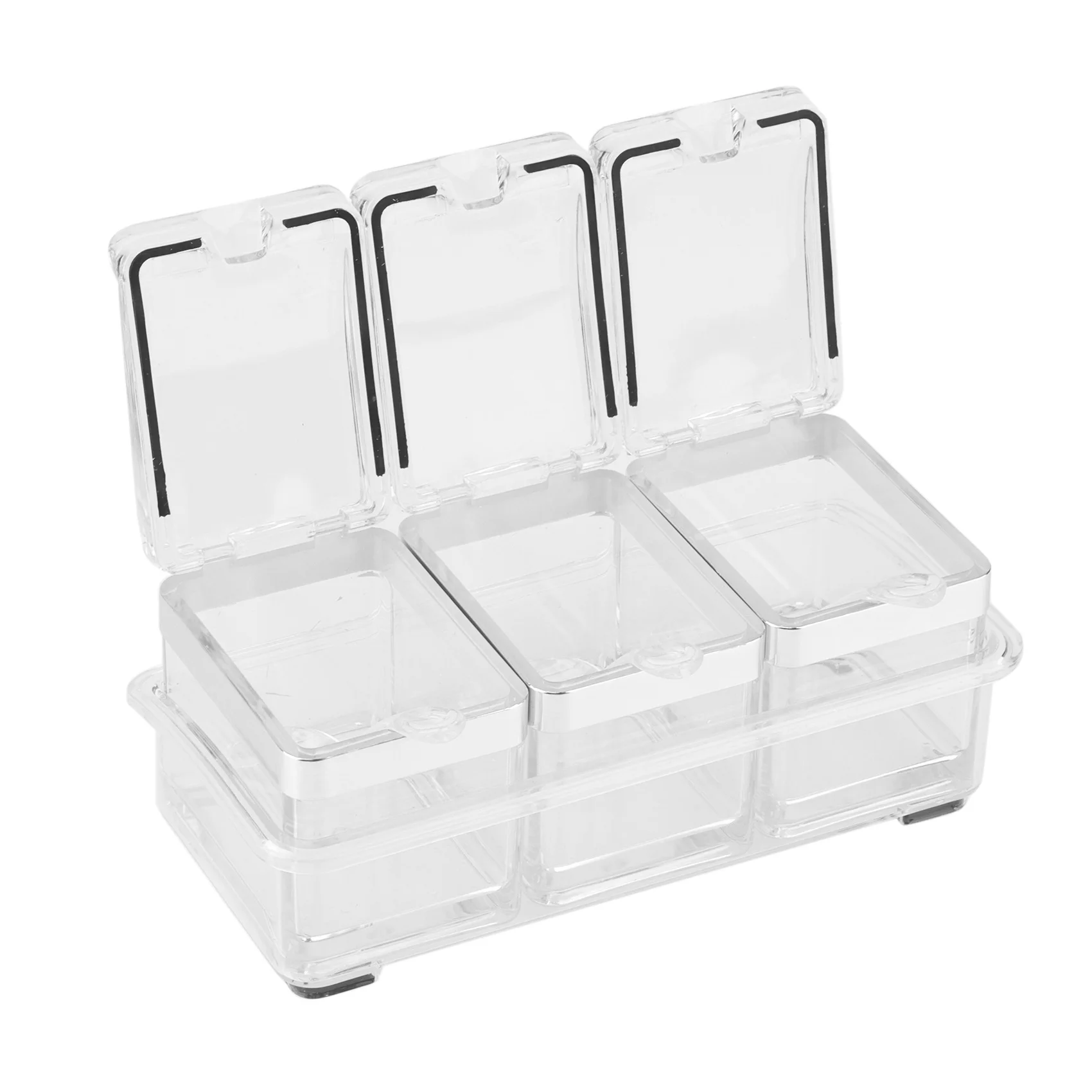 

Acrylic Seasoning Box Spice Jar Set Condiment Cruet Bottle Kitchen Supplies With Spoon Kitchen Storage Box