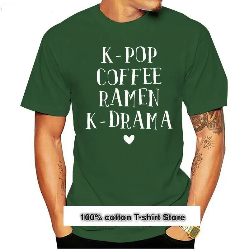 

Camiseta de Serie K para hombre y mujer, camisa de Kpop, café, Ramen K pop, regalo de mercancía