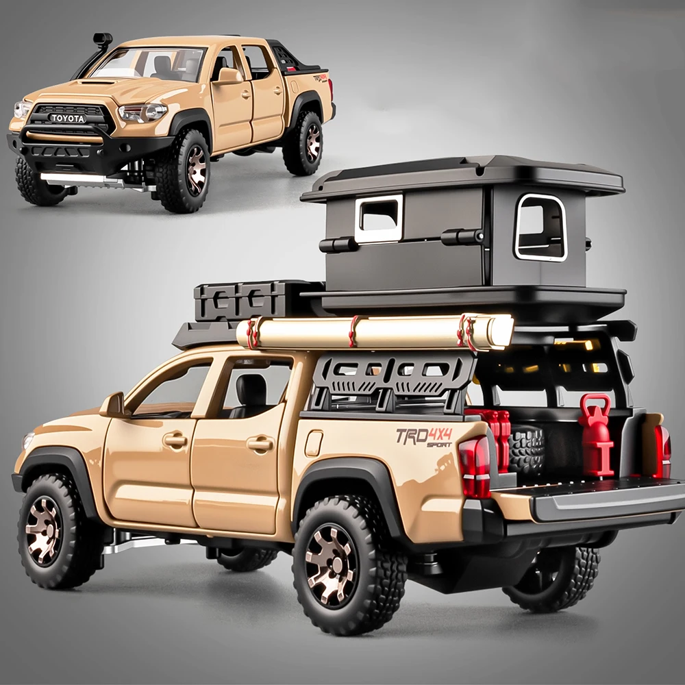 1:32 タコマ ディフェンダー バン オフロード車両モデル おもちゃ メタルダイキャスト サウンドライト ドア開閉 プルバックモデル 子供用装飾品