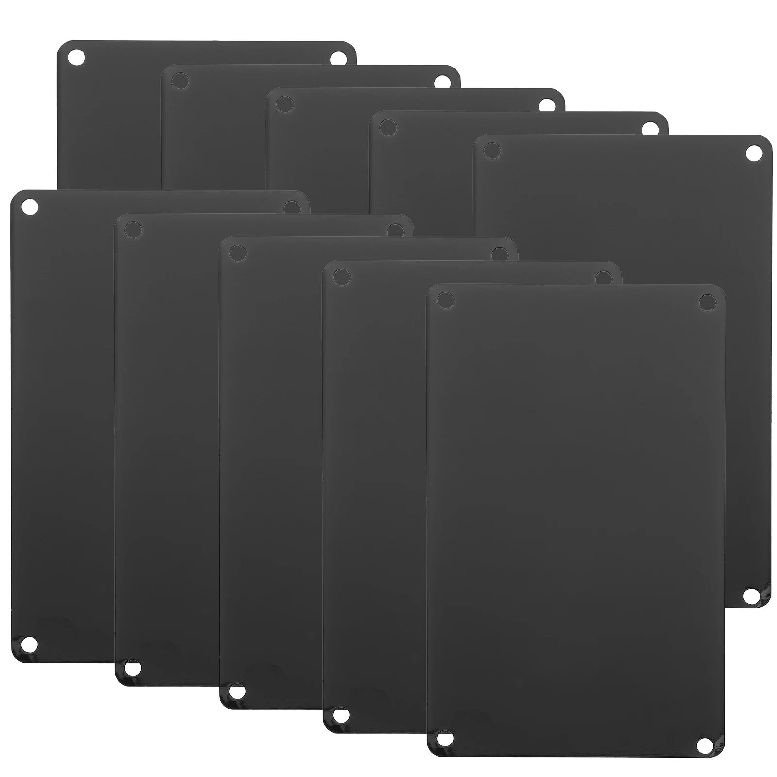 

10 Pcs Blank Sign 100x60mm Black Diy Blank Sign DIY Metal Door Metal Name Plate Number Name Plate Wall Mounted
