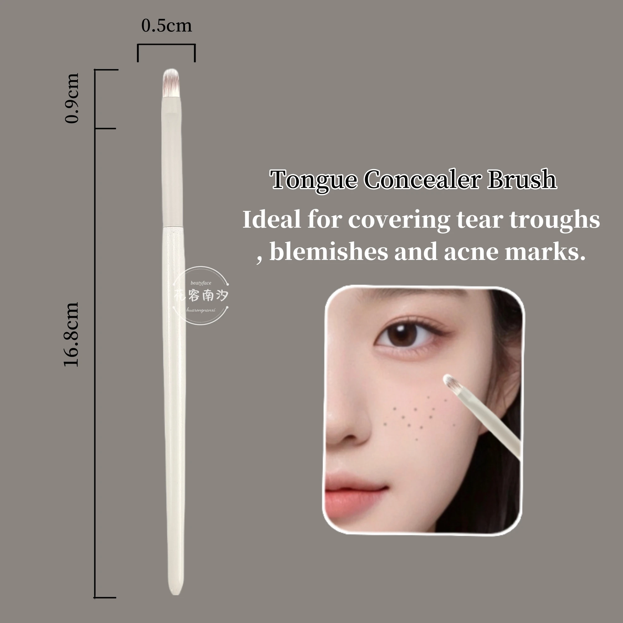 Finger  Concealer Brush Tongue Shape Flat Head Brush Acne Marks Tear Gaps Decrease Lines Dark Eye Circles No Brush Marks