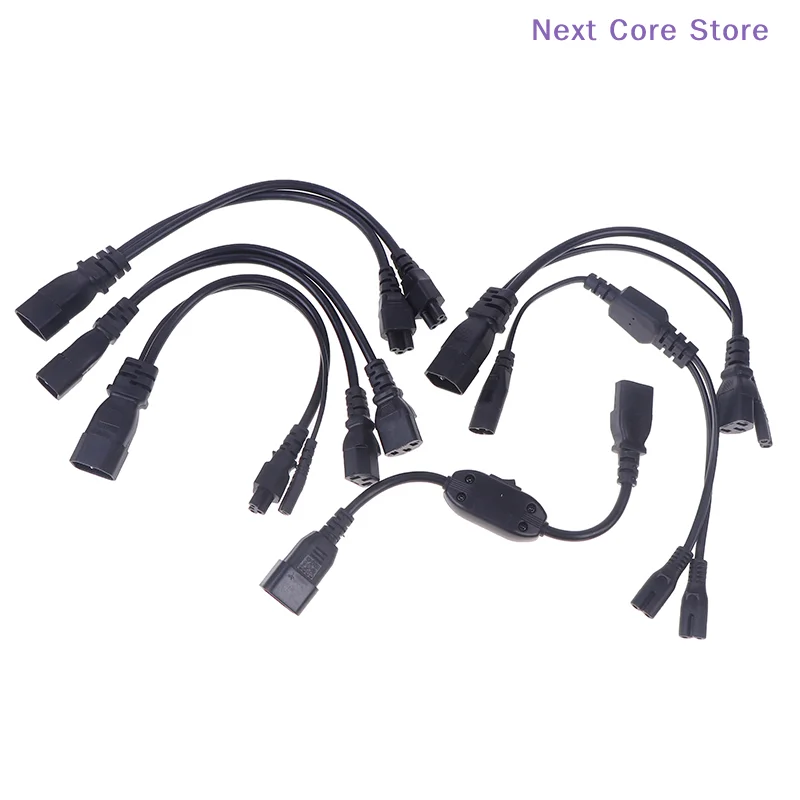 250V/10A Y Type Splitter Power Cord IEC C14 Male Plug To 2XC13 C5 C7 C11 Female C14 To 2ways C13 Power Adapter Cable