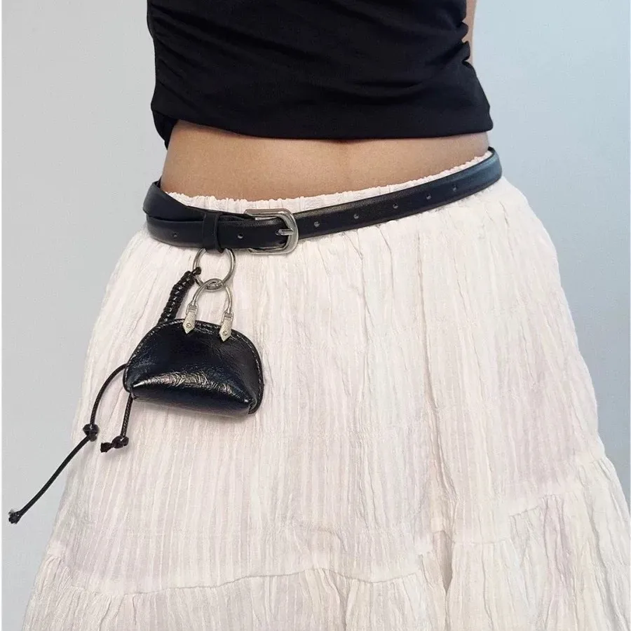 Fashionable Accessory Mini Waist Bag with Fringe Strap Trendy Artistic Versatil Retro Perfect for Dresses Women’s Mini Bag