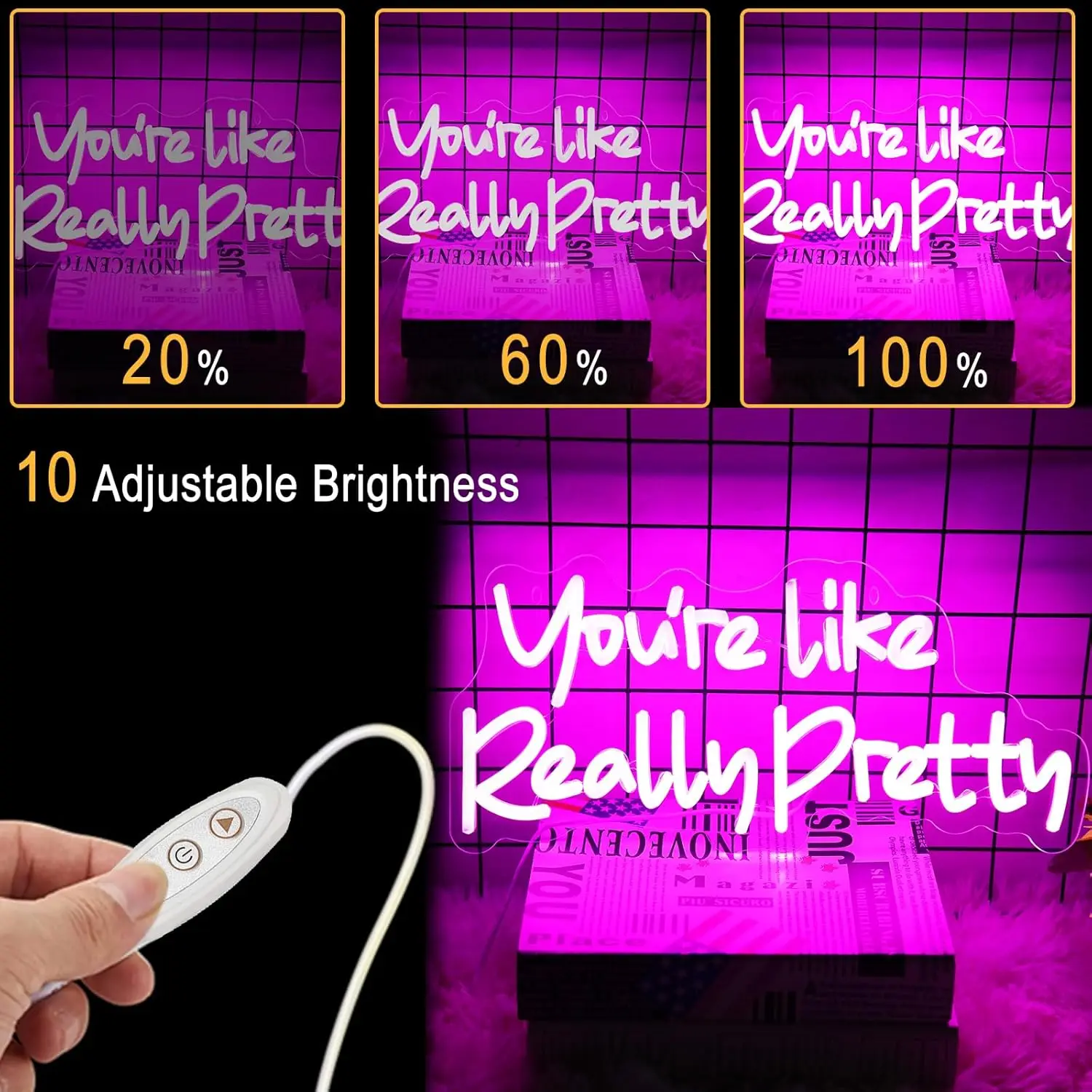 You're Like Really Pretty LED Neon Sign Room Decor Wall Christmas Engagement Party Wedding Decorations Living Room Office Pink