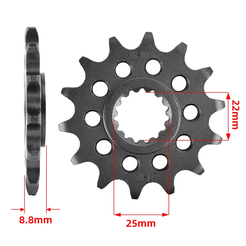 

Chain 520 14 T Teeth Sprocket For KT/M 450 525 560 SMR 250 300 380 400 450 500 520 525 SX SX-F 300 500 520 525 EXC XCF-W XC-W MX