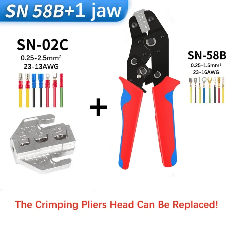 SN-58B Crimping Pliers Change Jaw Kit Tool 02C /-6/03H/06WF/2546/2549 Terminal Wire Electrical Pliers  Wiring tools