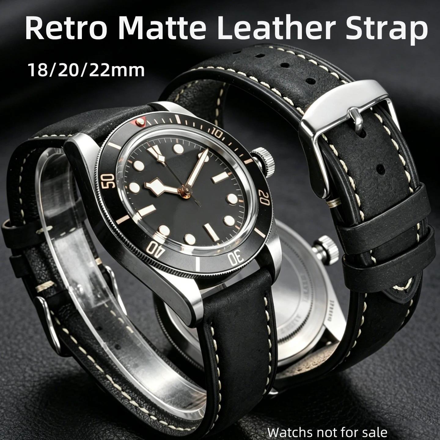 18mm 20mm 22mm vintage leather strap for IWC Tudor Hamilton Breitling Seiko Tissot Seagull quick release strap blue/black/brown