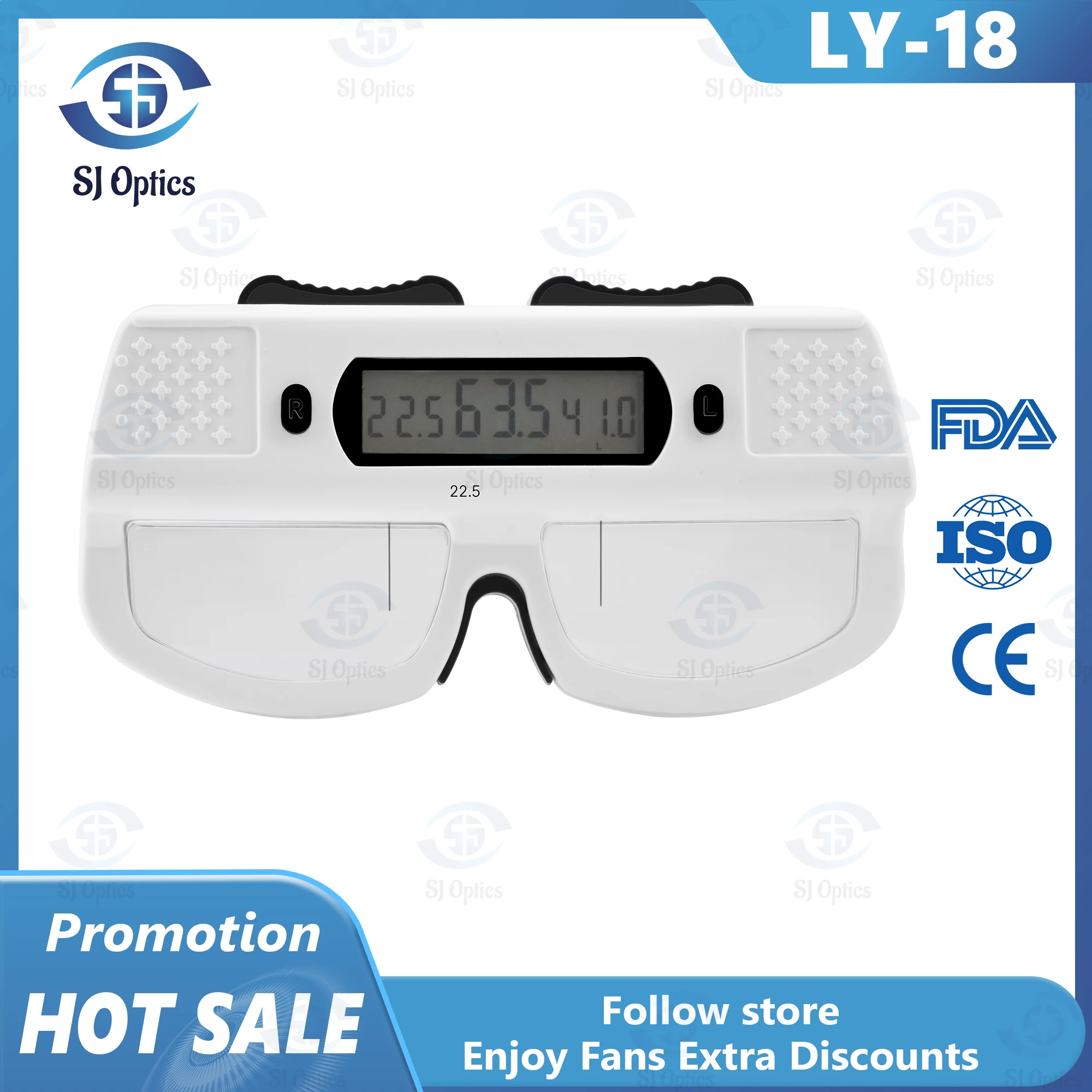 Optometry Digital PD Meter CE Approval Ophthalmic Eye Pupil Distance Measuring Ruler Optical Pupilometer Easy to Use