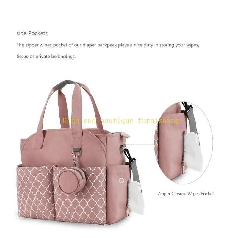 L9NB Multicoloured Geometric Nipple Bag Outdoor Maternal and Infant Mom Bag Single Shoulder Bag Fashion Baby Nursing Handbag