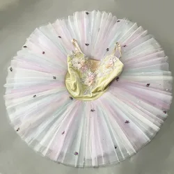 Children's ballet costume TUTU skirt rainbow sleeping beauty fairy doll fluffy suspender skirt dance