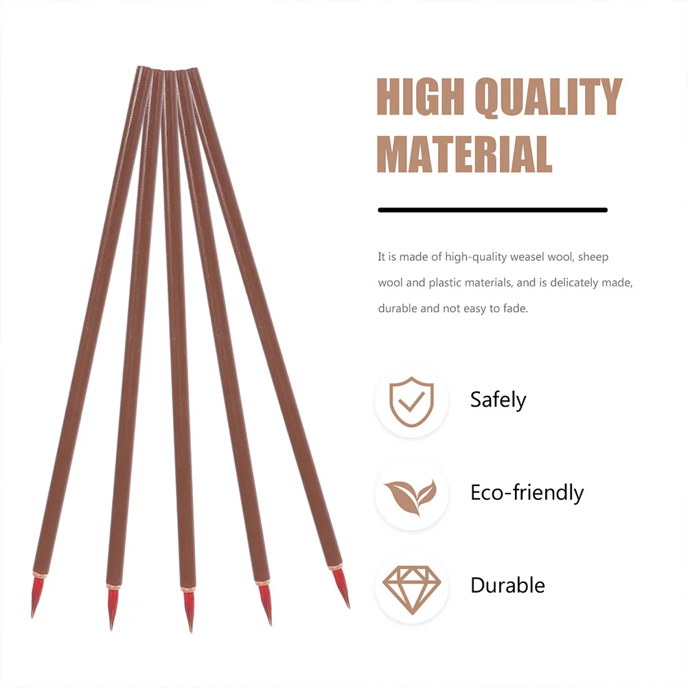 6Pcs Hong Calligraphy Brush Versatile Professional Grade Art Tool for Drawing Painting Handwriting Craft Workshops