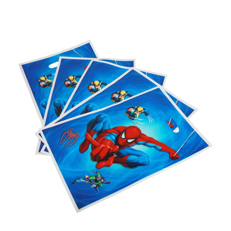 League of Legends kids love birthday party gift bags Candy cookies return gift bags Plastic Captain America Spider-Man