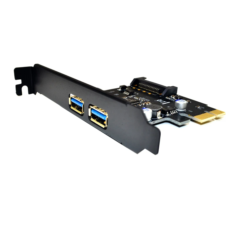 Tarjeta de expansión USB 3,0 PCI Express, adaptador de tarjeta PCIE USB 3,0, 5Gbps, 2 puertos USB 3,0, conector de alimentación PCI-E PCI Express SATA para PC