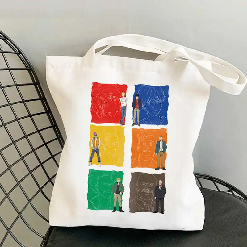 Banana Fish Shopping Bag Grocery Shopper Canvas Bag Shopping Tote Bag Shoping Reusable Bolsa Compra Boodschappentas Sacolas