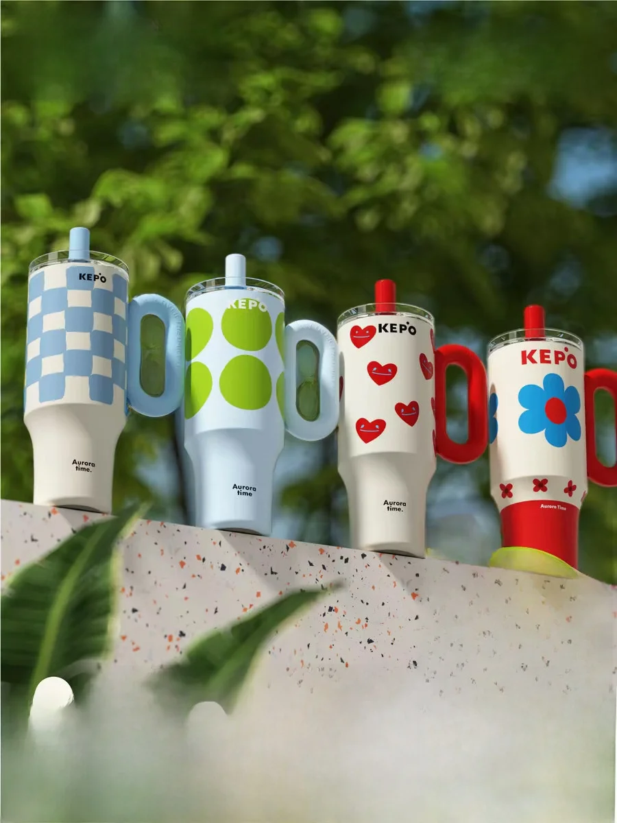 gourde-isotherme-grande-capacite-kepo-garden-series-avec-paille-integree-–-bouteille-d'eau-portable-au-design-esthetique-–-tasse-isolee