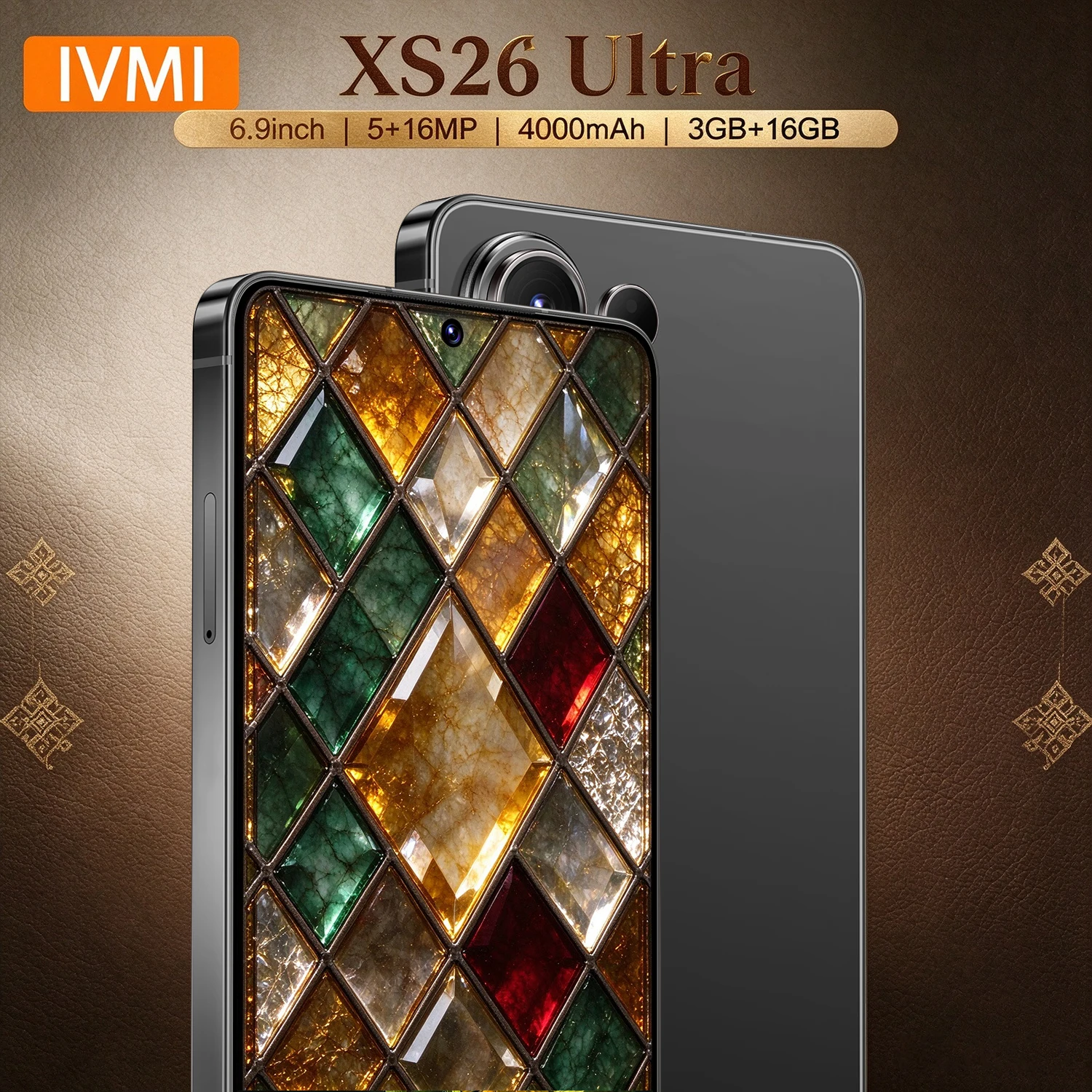 هاتف IVMI الذكي 4G XS26، هاتف محمول رخيص للغاية، هاتف ذكي يعمل بنظام أندرويد، شاشة 6.9 بوصة، ذاكرة 3 جيجابايت + 16 جيجابايت، فتح قفل الوجه، نظام تحديد المواقع العالمي (GPS)، شريحتي اتصال، بطارية 4000 