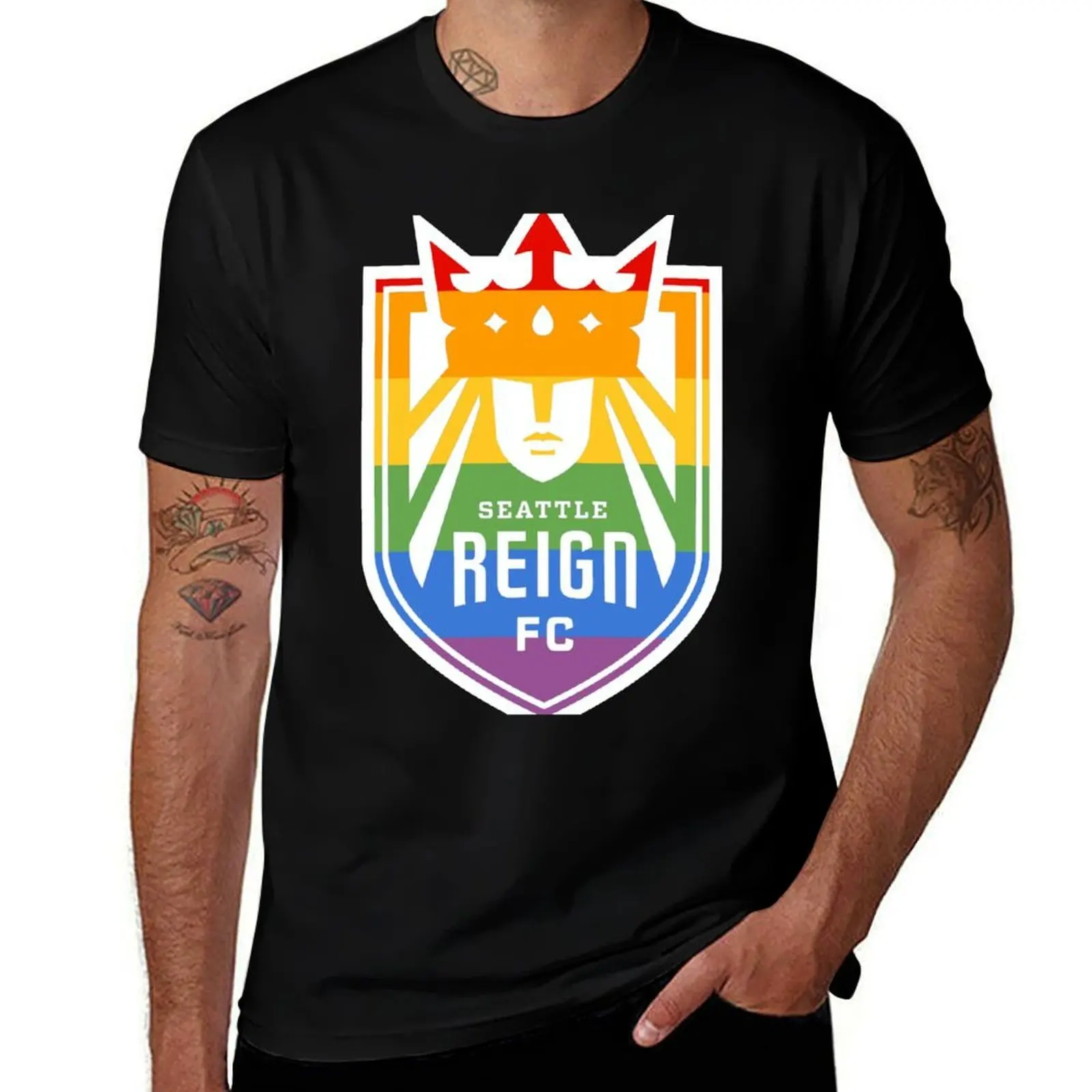 Футболка Seattle Reign FC Pride, футболки с рисунком, рубашки с надписью, корейские модные мужские футболки для больших и высоких людей