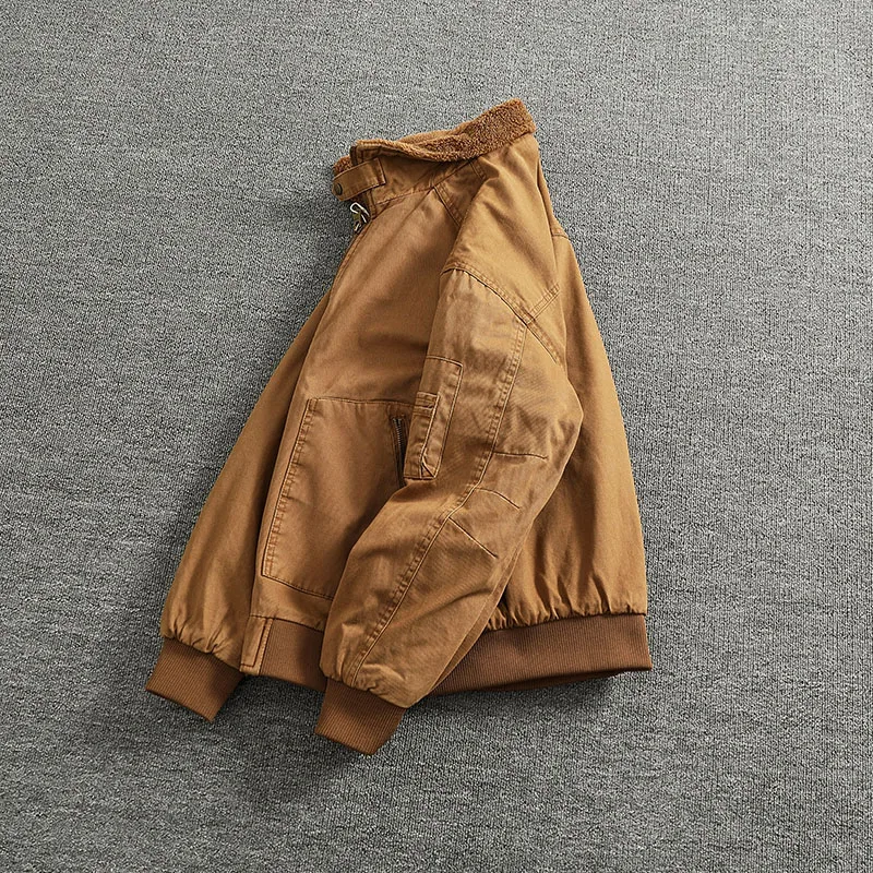 الرجال الشتاء القطن Jaet لامب الفراء طوق رحلة دافئة Jaet المقاومة الباردة عمال معطف القطن عادية Faion الحضرية Sle