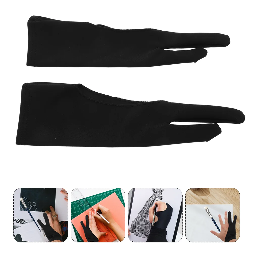 

3 Pcs Gloves Two Fingers Anti-Fouling Sketch Anti-Mishandling Two-finger Reducing Friction Tablet Painting