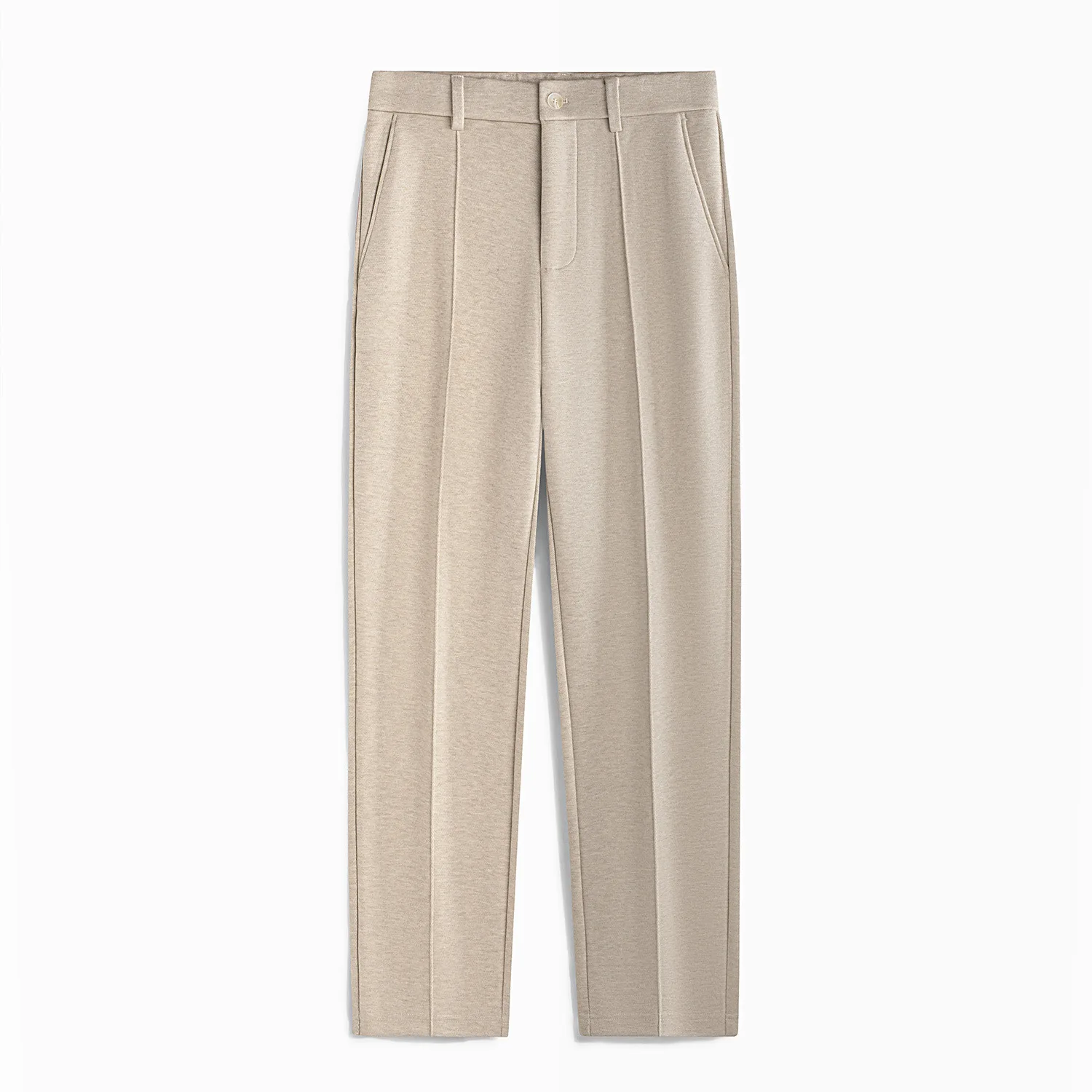 

Acetate wool topstitch casual pants for men 2025 winter thick loose straight pants high-end men's trousers