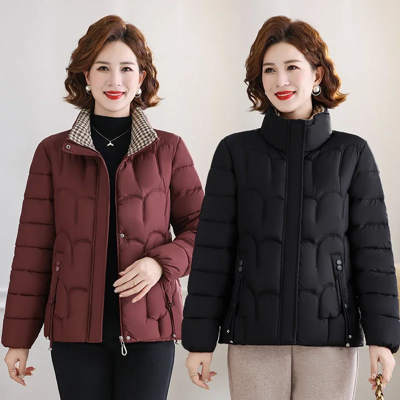 

Parkas Women Jacket New Autumn Winter Light Down Cotton Coat Femme Stand-up Collar Casual Short Warm Outerwear Ladies