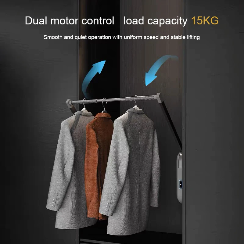 Lifter Metal Rod Rail Hardware Smart Sensing Cabinet Home Use for Hang Clothes Closet Organizer System Pull Down Wardrobe Lift