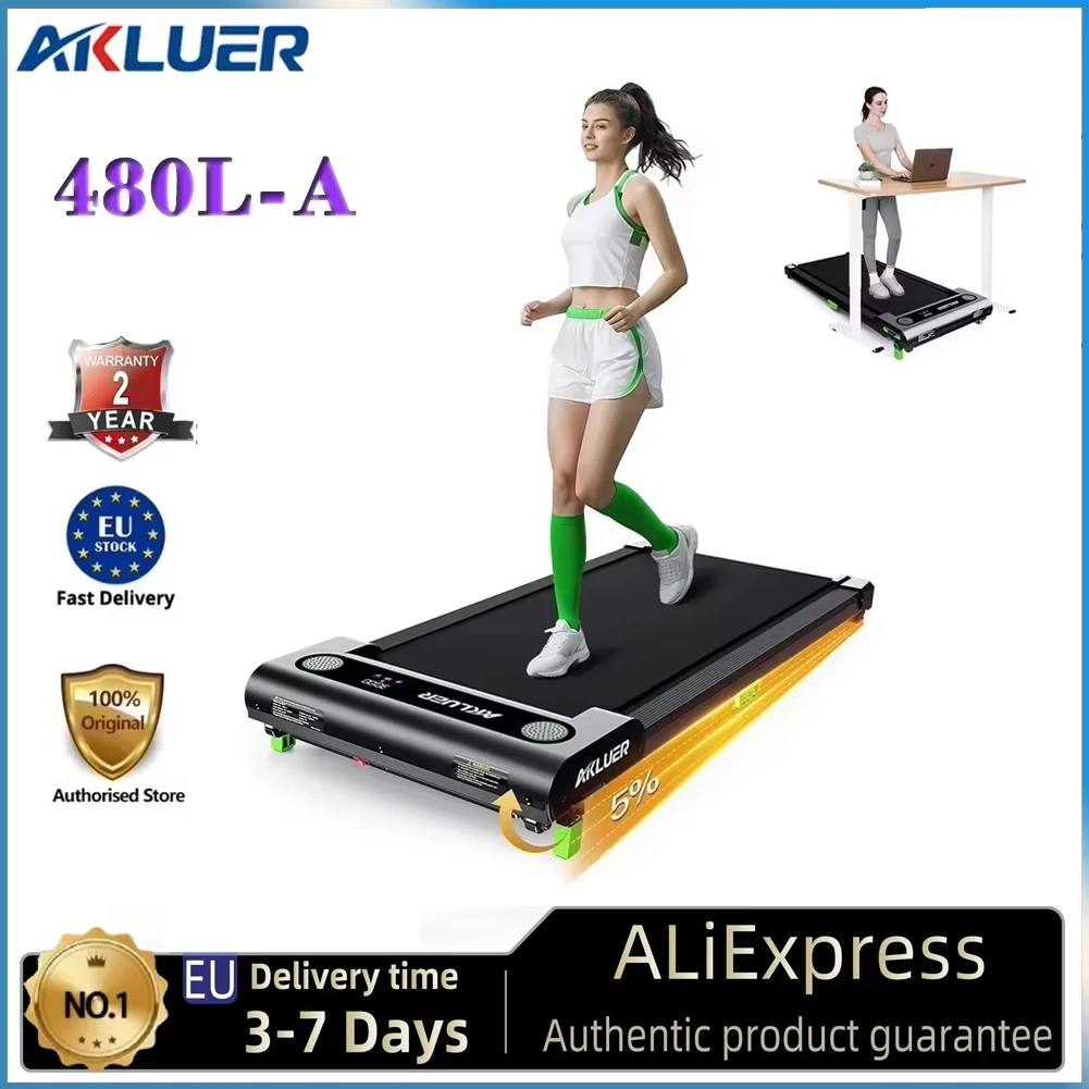 Tapis de marche Akluer 480L-A avec inclinaison, tapis de course sous bureau 2,5 CV avec télécommande, écran LED, capacité maximale de 150 kg