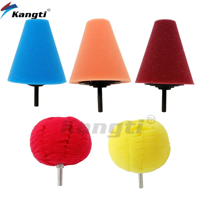 Tire Polishing Sponge Auto Wheel Used For Electric Drill Burnishing Ball Polishing Cone Set Car Hub Buffing Sponge Polishing Kit