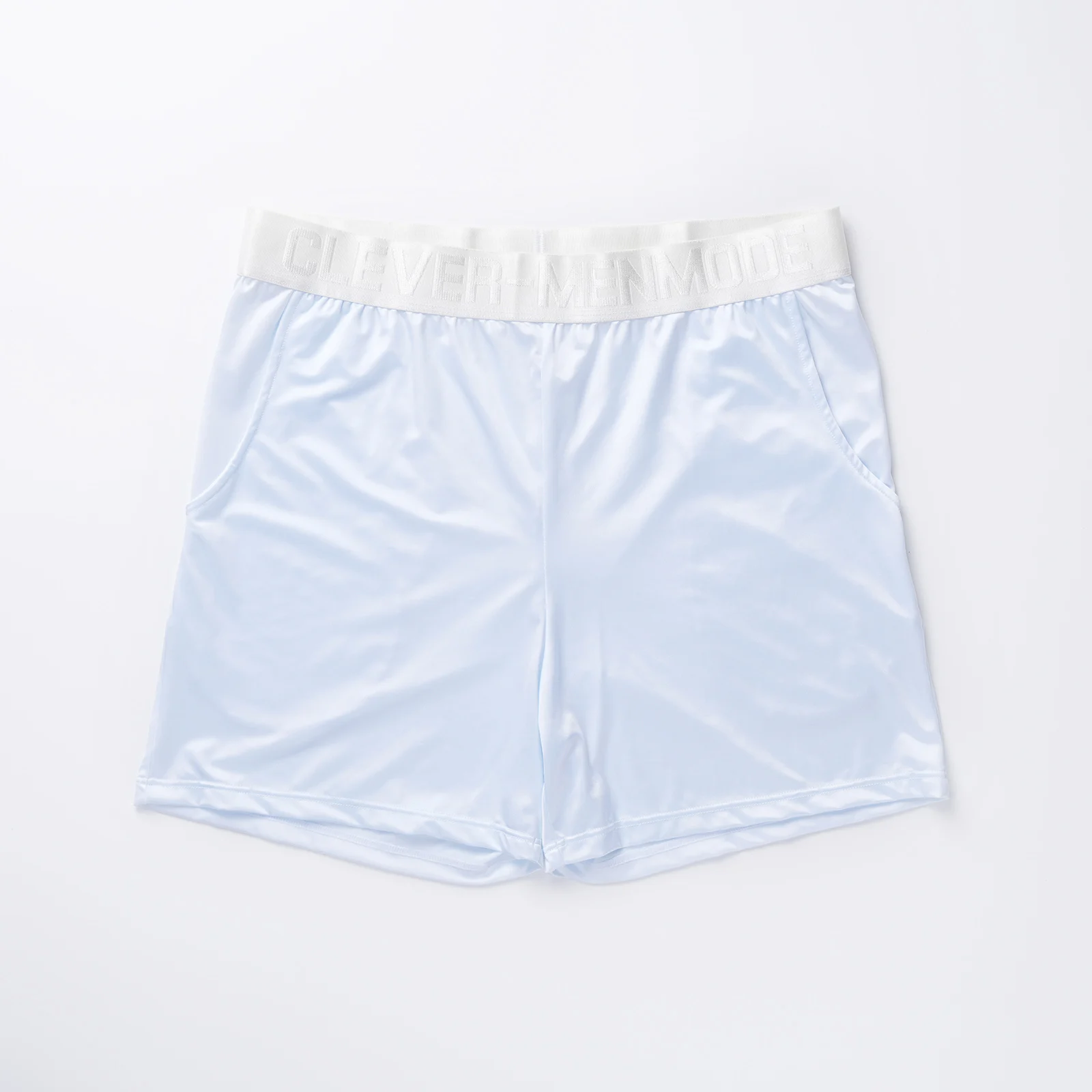 Glänzende Herren-Satin-Boxershorts mit breitem Bund, locker sitzende Boxershorts, glatte, dehnbare Lounge- und Schlafunterwäsche, Homewear-Unterhosen – Detail 7