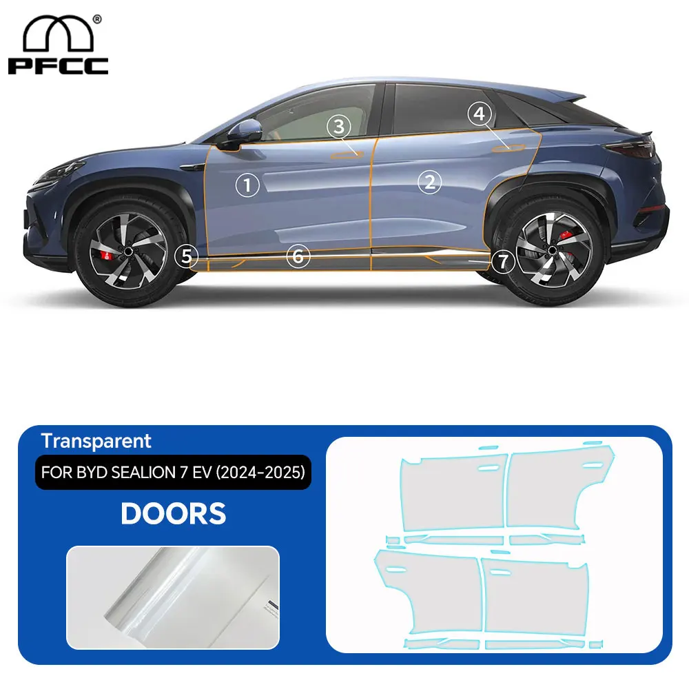 

For BYD Sealion 7 EV 2024 2025 Car Paint Protection Film Self-Healing PPF Body Sticker Anti-Scratch Resistant Transparent